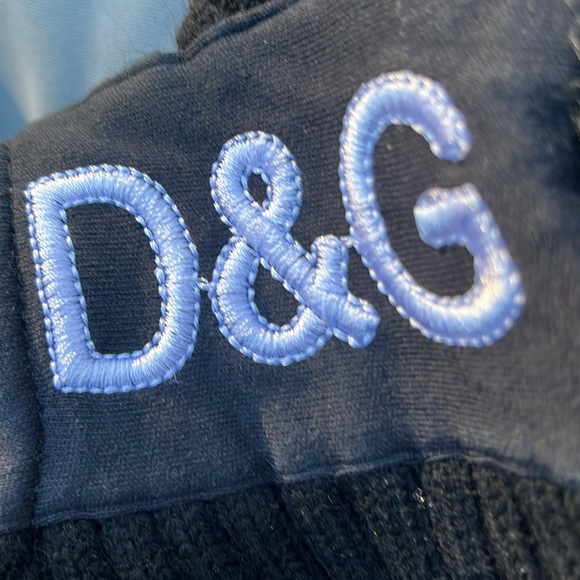 D&G SNAP Dolce and Gabbana ribbed turtleneck wool blend sweater grey and black - Picture 8 of 12